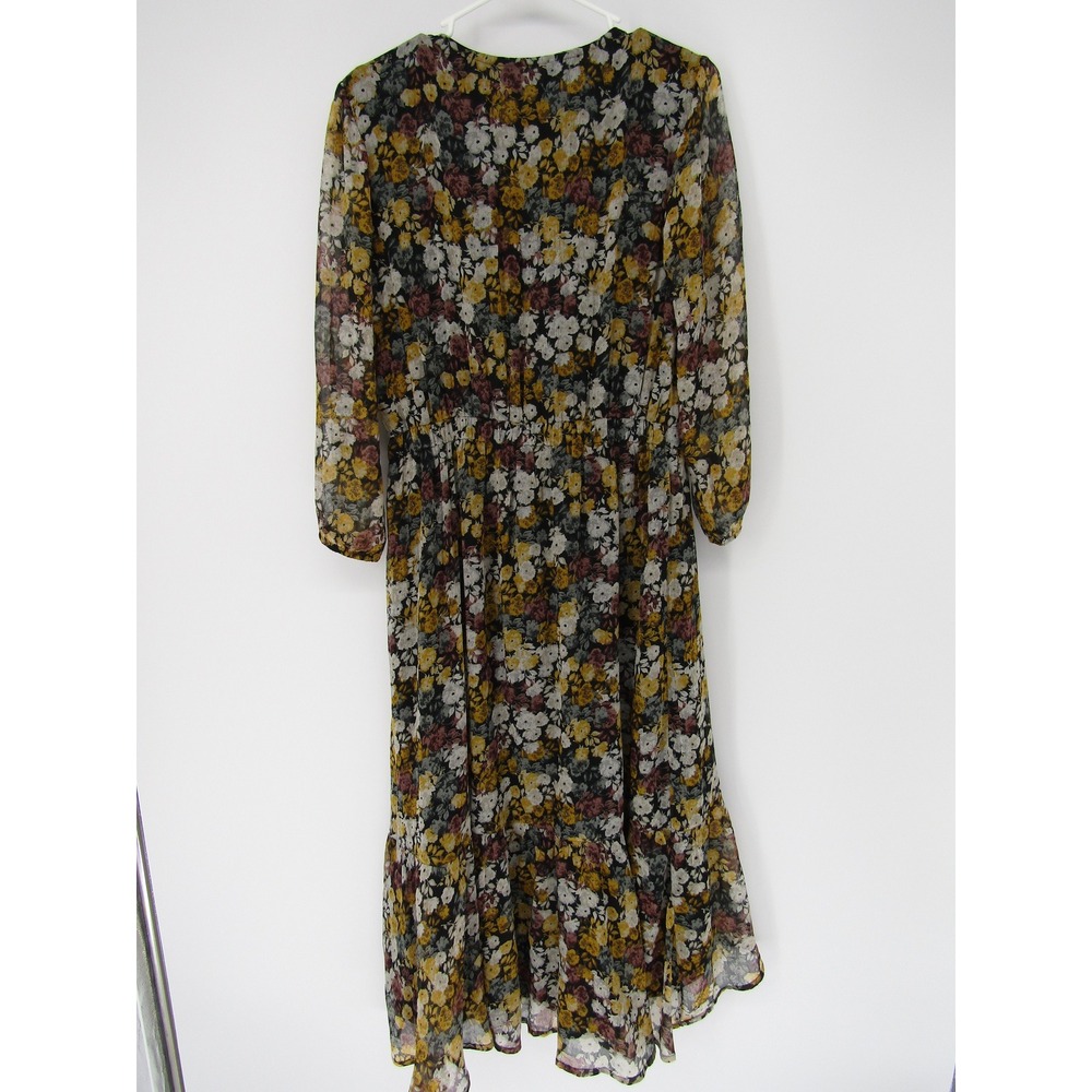 Abercrombie & Fitch Floral Midi Dress Large Boho High Low Cottage Whimsical Chic - Picture 3 of 15